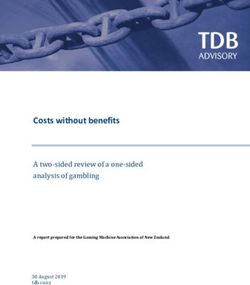 Costs without benefits - A two-sided review of a one-sided analysis of gambling 30 August 2019 tdb.co.nz - TDB Advisory