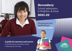 Secondary School admissions in Brighton & Hove - Closing date for applications 31 October 2020 - Brighton & Hove City Council