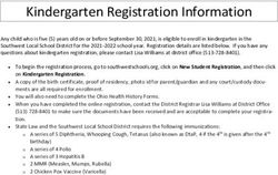 Kindergarten Registration Information - Southwest Local ...