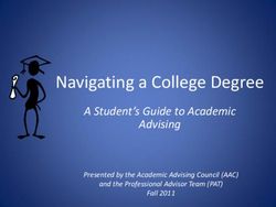 Navigating a College Degree - A Student's Guide to Academic Advising Presented by the Academic Advising Council (AAC)