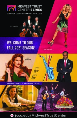 WELCOME TO OUR FALL 2021 SEASON! - jccc.edu/MidwestTrustCenter - KC Live Theater