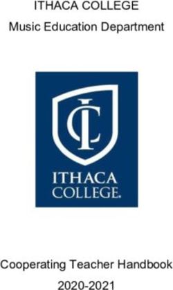 ITHACA COLLEGE Music Education Department - Cooperating Teacher Handbook 2020-2021
