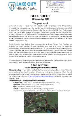 GUFF SHEET 14 November 2020 - The past week - Lake City Athletic Club