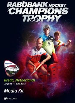 Media Kit Breda, Netherlands - 23 June - 1 July 2018 - FIH