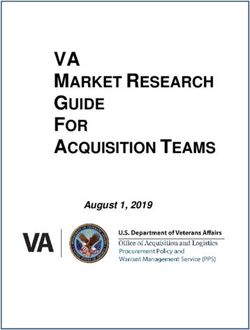 VA MARKET RESEARCH GUIDE FOR ACQUISITION TEAMS - August 1, 2019