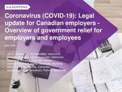 Coronavirus (COVID-19): Legal update for Canadian employers - Overview of government relief for employers and employees - Dentons