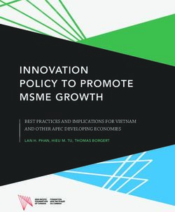 INNOVATION POLICY TO PROMOTE MSME GROWTH - BEST PRACTICES AND IMPLICATIONS FOR VIETNAM AND OTHER APEC DEVELOPING ECONOMIES - APEC-Canada ...
