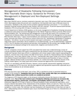 Management of Headache Following Concussion/ Mild Traumatic Brain Injury: Guidance for Primary Care Management in Deployed and Non-Deployed ...