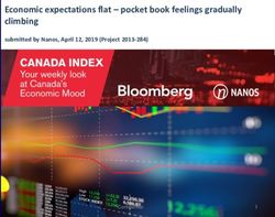 Economic expectations flat - pocket book feelings gradually climbing - submitted by Nanos, April 12, 2019 (Project 2013-284) - Nanos Research