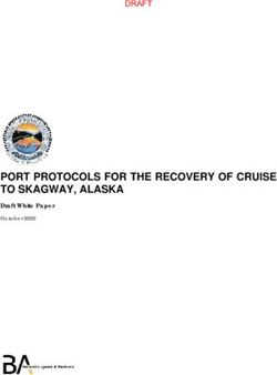 PORT PROTOCOLS FOR THE RECOVERY OF CRUISE TO SKAGWAY, ALASKA - Draft White Paper October 2020