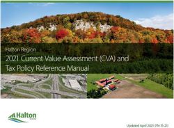2021 Current Value Assessment (CVA) and Tax Policy Reference Manual - Halton Region