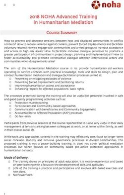 2018 NOHA Advanced Training in Humanitarian Mediation