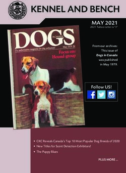 KENNEL AND BENCH MAY 2021 - Canadian Kennel Club