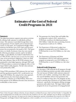 Estimates of the Cost of Federal Credit Programs in 2021