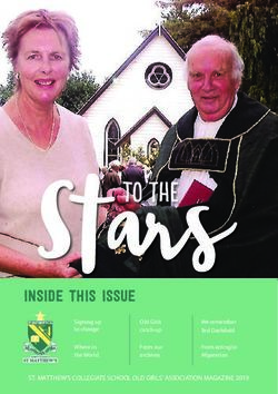 Inside this issue ST. MATTHEW'S COLLEGIATE SCHOOL OLD GIRLS' ASSOCIATION MAGAZINE 2019 - St Matthews Old Girls Association