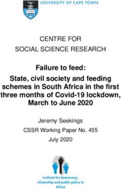 Failure to feed: State, civil society and feeding schemes in South Africa in the first three months of Covid-19 lockdown, March to June 2020 ...