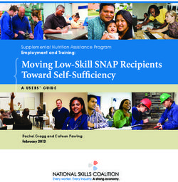 Moving Low-Skill SNAP Recipients Toward Self-Sufficiency - Supplemental Nutrition Assistance Program Employment and Training