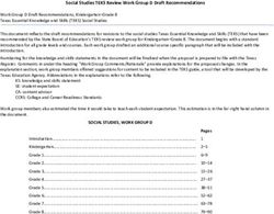 Social Studies TEKS Review Work Group D Draft Recommendations