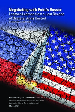 Negotiating with Putin's Russia: Lessons Learned from a Lost Decade of Bilateral Arms Control - BY MICHAEL ALBERTSON - Center for Global Security ...