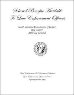 Selected Benefits Available To Law Enforcement Officers - North Carolina Department of Justice Roy Cooper Attorney General