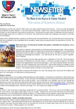 Te Reo ō te Kura ō Hato Hoāni The voice of St John's School - Dear Parents