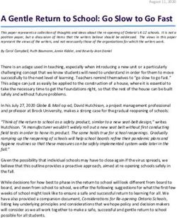 A Gentle Return to School: Go Slow to Go Fast - OISE