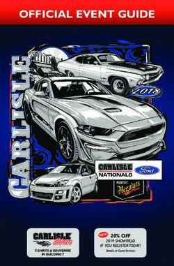 OFFICIAL EVENT GUIDE - 20% OFF 2019 SHOWFIELD IF YOU REGISTER TODAY! - Carlisle Events