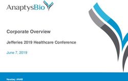 Corporate Overview Jefferies 2019 Healthcare Conference - June 7, 2019