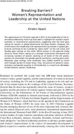 Breaking Barriers? Women's Representation and Leadership at the United Nations