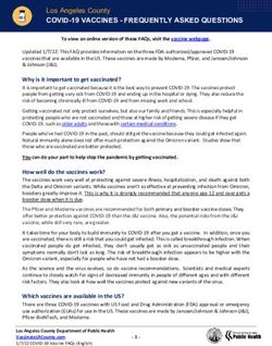 COVID-19 VACCINES - FREQUENTLY ASKED QUESTIONS - GovDelivery