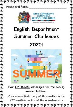 English Department Summer C hallenges 2020! - Name and Form