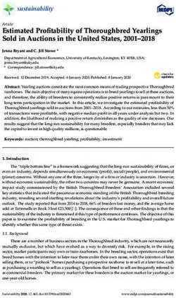 Estimated Profitability of Thoroughbred Yearlings Sold in Auctions in the United States, 2001-2018 - MDPI