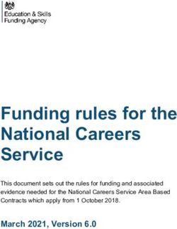 Funding rules for the National Careers Service - March 2021, Version 6.0 This document sets out the rules for funding and associated evidence ...