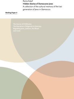 Rania Kataf Hidden Stories of Damascene Jews A collection of the cultural memory of the last generation of Jews in Damascus - Working Paper II
