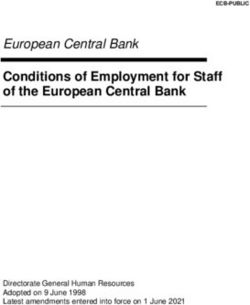 Conditions of Employment for Staff of the European Central Bank - European Central Bank