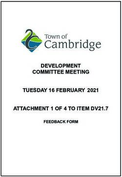 DEVELOPMENT COMMITTEE MEETING TUESDAY 16 FEBRUARY 2021 ATTACHMENT 1 OF 4 TO ITEM DV21.7 - FEEDBACK FORM
