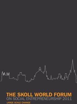THE SKOLL WORLD FORUM - ON SOCIAL ENTREPRENEURSHIP 2011 LARGE SCALE CHANGE - Skoll Foundation