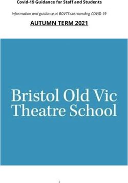 AUTUMN TERM 2021 Covid-19 Guidance for Staff and Students - Information and guidance at BOVTS surrounding COVID-19 - Bristol Old Vic Theatre School