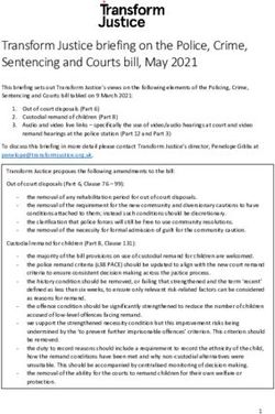 Transform Justice briefing on the Police, Crime, Sentencing and Courts bill, May 2021