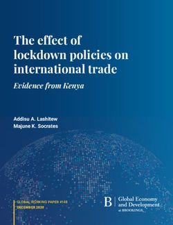 The effect of lockdown policies on international trade - Evidence from Kenya Addisu A. Lashitew Majune K. Socrates