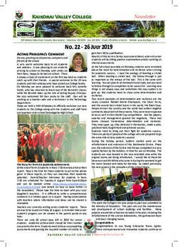 No. 22 - 26 July 2019 - Kaikorai Valley College