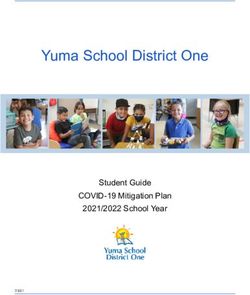 Yuma School District One - Student Guide COVID-19 Mitigation Plan 2021/ 