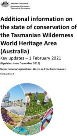 Additional information on the state of conservation of the Tasmanian Wilderness World Heritage Area (Australia) - Key updates - 1 February 2021 ...