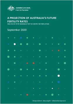A PROJECTION OF AUSTRALIA'S FUTURE FERTILITY RATES - September 2020 ANALYSIS BY PETER MCDONALD FOR THE CENTRE FOR POPULATION