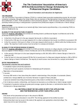 The Tile Contractors' Association of America's 2019 Architecture/Interior Design Scholarship for Professional Degree Candidates