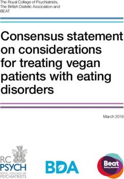Consensus statement on considerations for treating vegan patients with eating disorders - The Royal College of Psychiatrists, The British Dietetic ...