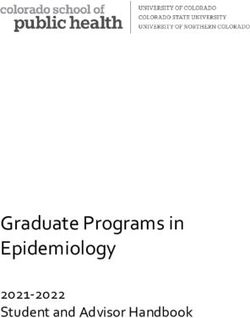 Graduate Programs in Epidemiology - 2021-2022 Student and Advisor Handbook - CU Denver