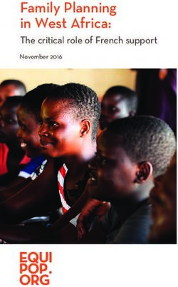 Family Planning in West Africa: The critical role of French support November 2016 - Equilibres & Populations