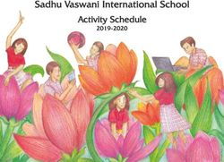 Sadhu Vaswani International School - Activity Schedule 2019-2020