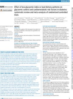 Effect of low glycaemic index or load dietary patterns on glycaemic control and cardiometabolic risk factors in diabetes: systematic review and ...